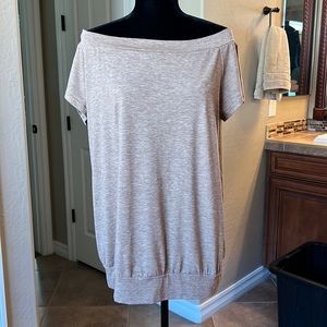 Light brown off the shoulder top